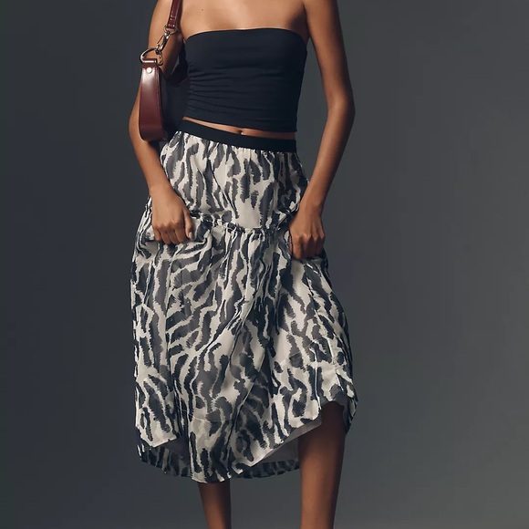 Anthropologie Maeve Full Printed Midi Skirt - Picture 1 of 10